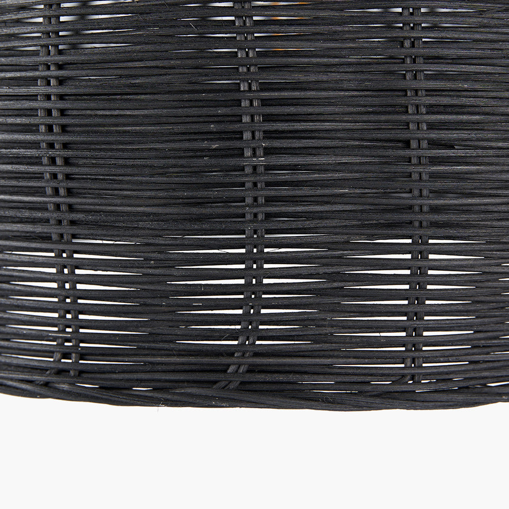Caswell Black Rattan Dome Pendant Light